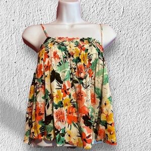 Smocked Floral Tank